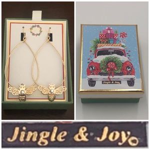 Jingle & Joy GT Queen Bee Oblong Hoop Earrings 🐝